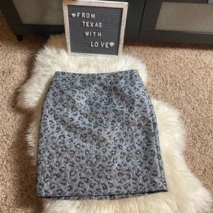 Ann Taylor Loft Metallic Grey Skirt Sz 2